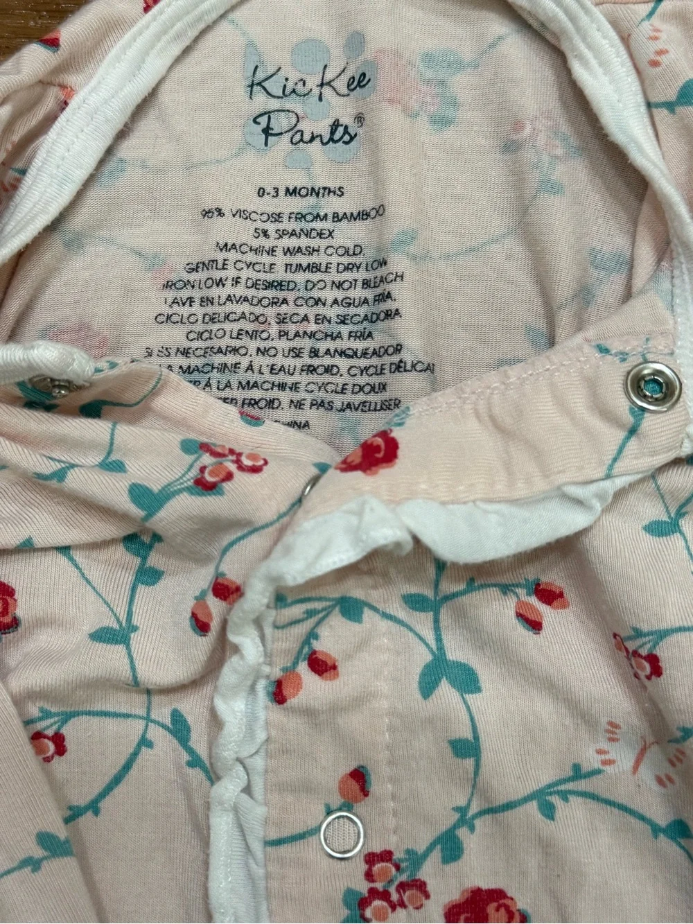 Kickee Pants Converter Gown Baby Girl Size 0-3 Months Floral Roses Pink